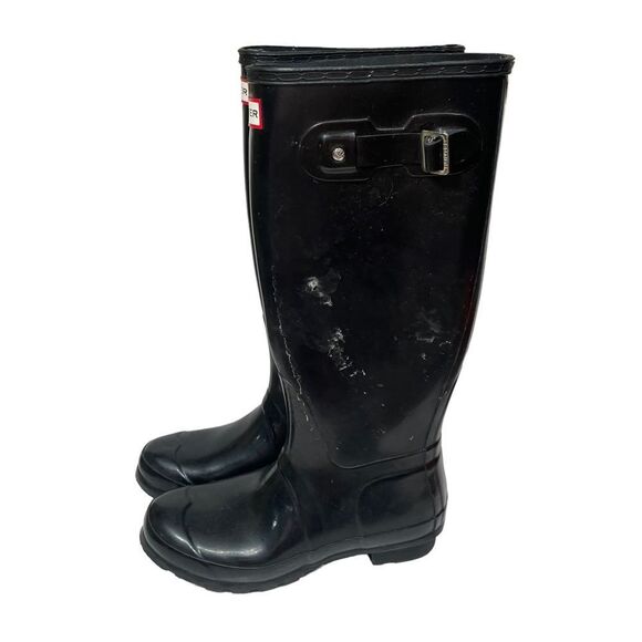 Hunter Black Classic Tall Rain Boots - Picture 1 of 9